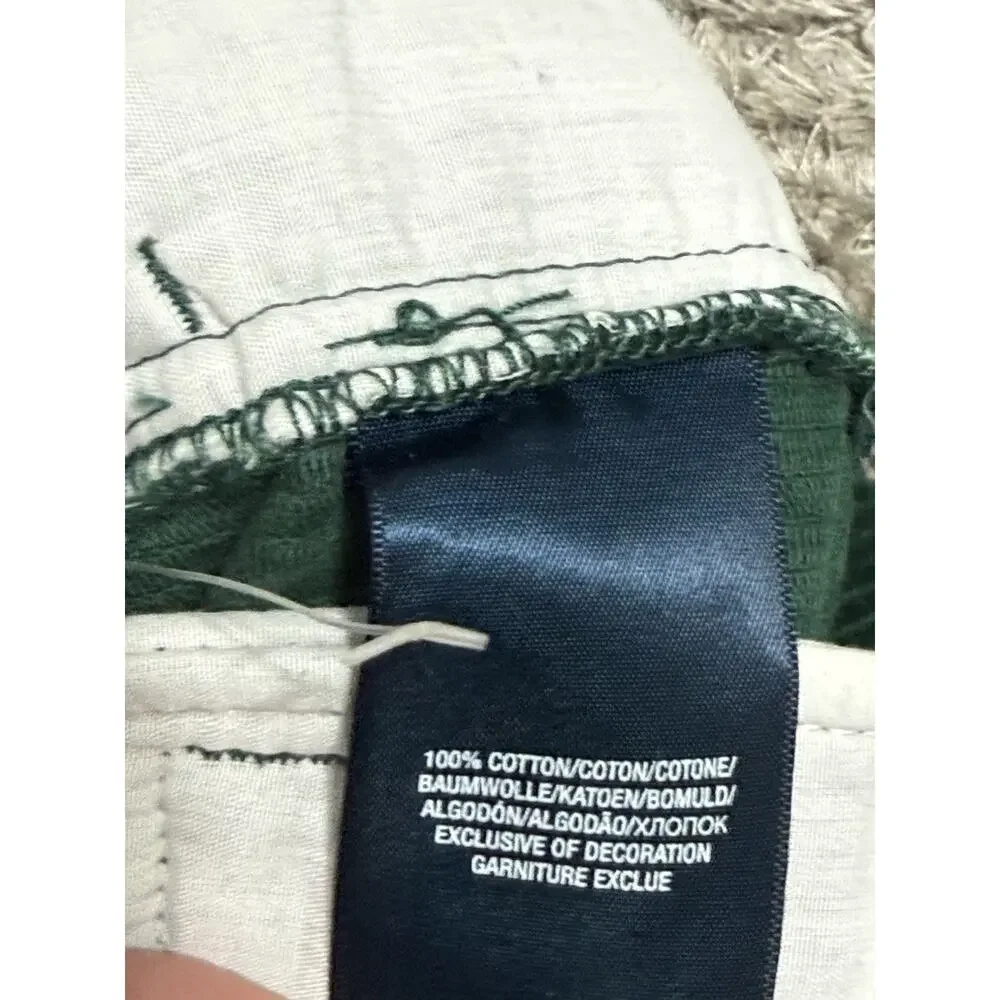 Ralph Lauren Baby 12M Green Corduroy Ski Skier Embroidered Pants Belted Unisex